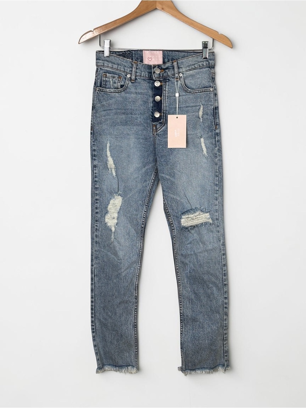 NWT Revice Dream Fit Sweet Monday Wash Distressed Jeans 29 (*Read) - Picture 5 of 16